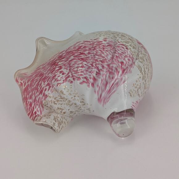 Hand Blown Glass Sea Shell Iris Bohemia Art Glass Czech Republic Pink Gold Coast - Picture 8 of 12
